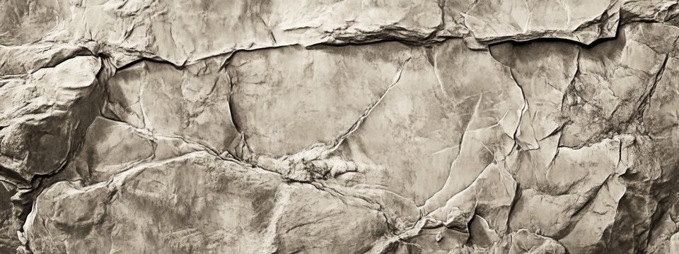 Rough stone cliff face texture, outdoors, daytime, background blur, design