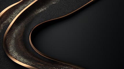 Abstract Metallic Shiny background. Luxury Black Gold A dramatic abstract metallic background featuring deep black tones with golden highlights, creating a sense of exclusivity and elegance