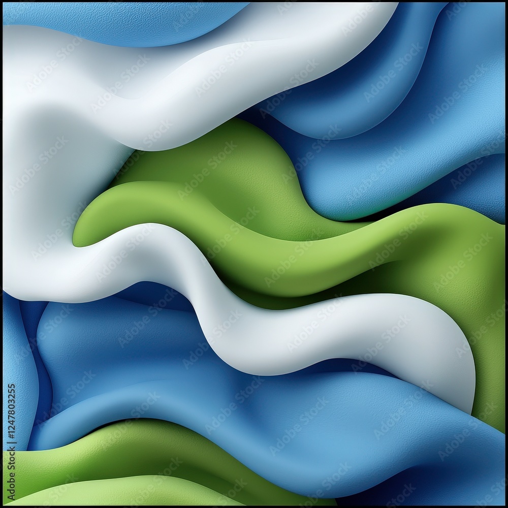 Poster dynamic waves of color in abstract design digital art vibrant environment close-up view modern conce