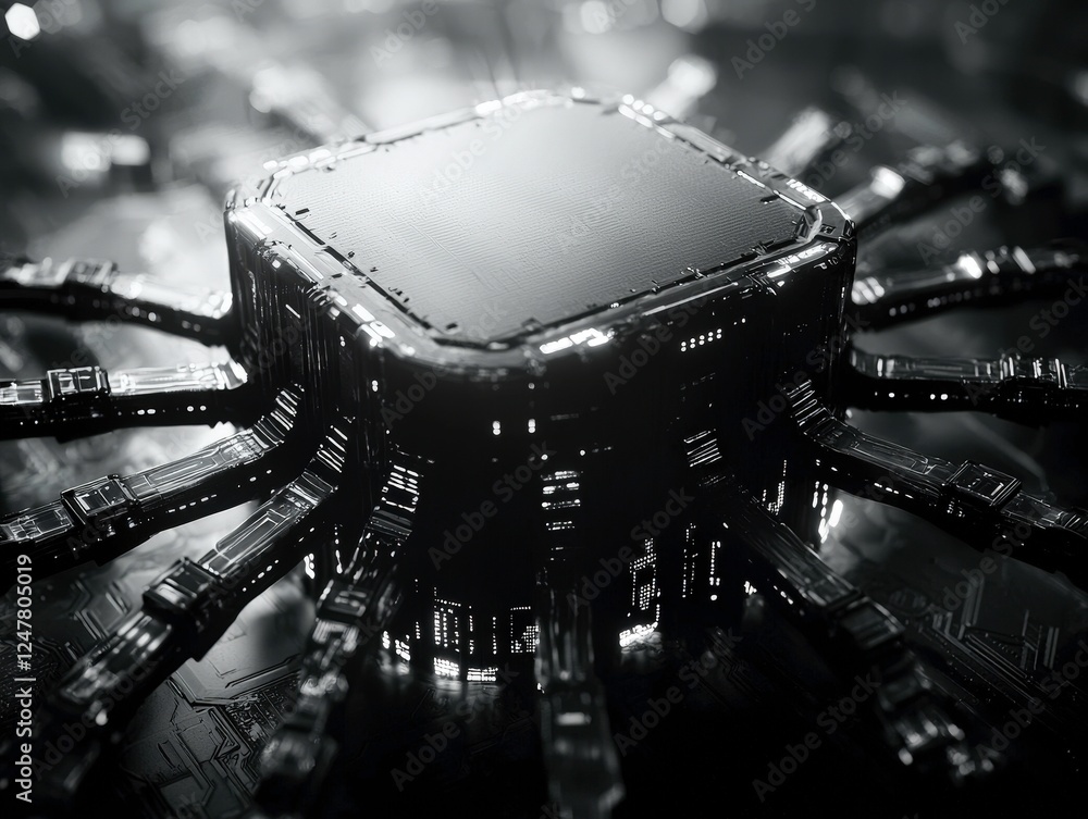 Poster emerging technology trends in microprocessor design digital realm visual presentation futuristic env