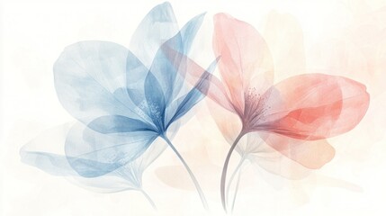 Pastel flowers, artistic design, white background, home decor