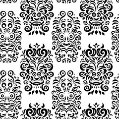 Tribal face seamless pattern