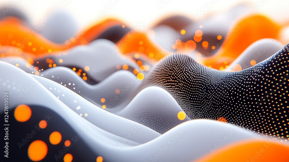 Poster abstract waves of colorful dots and patterns in vibrant design