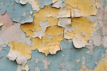 Obraz premium Faded look full of character, peeling paint texture shows history and age in every layer