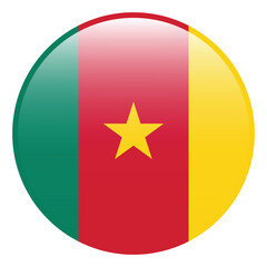 Cameroon flag. Cameroon circle flag logo icon computer vector illustration design. 3d flag.