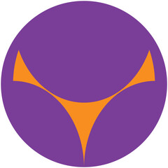 The circle logo is in the shape of a head covered by a mask