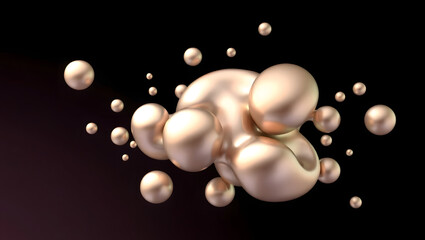mesmerizing abstract 3D composition featuring a cluster of smooth
