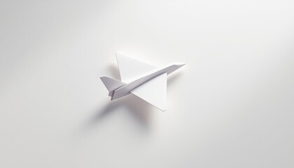 Sleek Origami Airplane with Sharp Folds and Minimalist Background