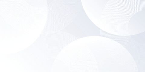 Vector white background with white circle lines. Digital future technology concept illustration art abstract