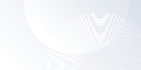 Vector white background with white circle lines. Digital future technology concept illustration