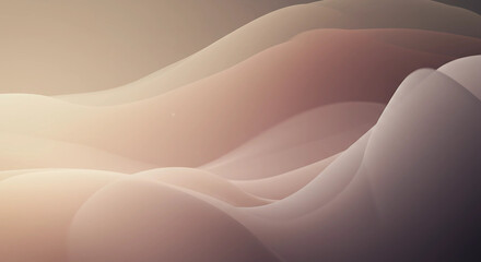 A soft, abstract image displays smooth, flowing shapes in muted tones of beige and light brown, creating a serene and tranquil atmosphere
