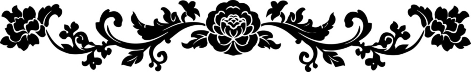 Chinese flower footer border