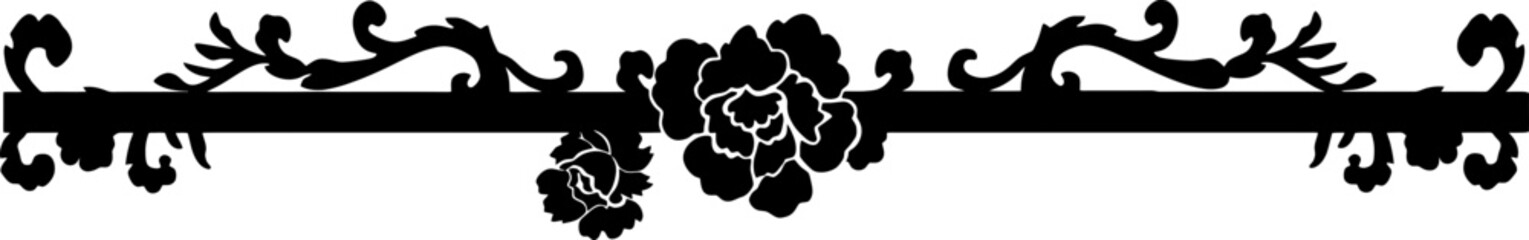 Fototapeta premium Chinese flower footer border