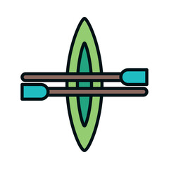 Outdoor kayaking paddle illustration