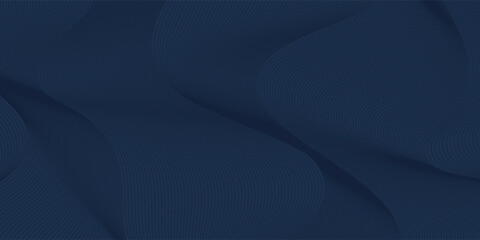 3D modern wave curve abstract presentation background. Luxury paper cut background. Abstract decoration, golden pattern, halftone gradients, 3d Vector illustration. Dark blue background