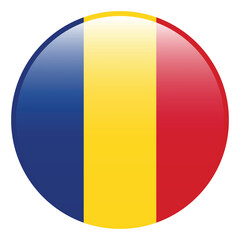 Fototapeta premium Romania flag. Romania circle flag 3d logo icon computer vector illustration design