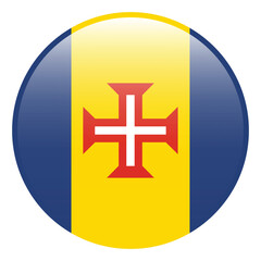 Madeira flag. Madeira circle flag 3d logo icon computer vector illustration design