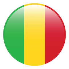 Mali flag. Mali circle flag 3d logo icon computer vector illustration design