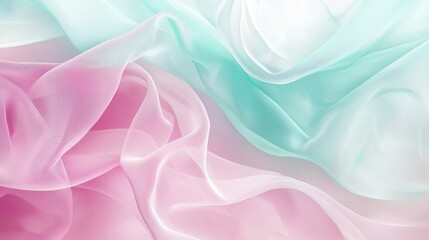 Obraz premium Fluid Fabric Fantasy in Teal and Magenta Ribbons - Ultra-Detailed Luminous Background Cinematic Image