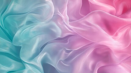 Obraz premium Ethereal Flowing Fabric: Teal and Magenta Fluid Shapes on Luminous Cinematic Background