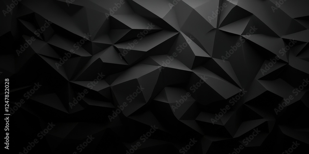 Poster abstract dark geometric background with sharp angled facets