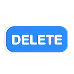 delete button 3d icon illustration