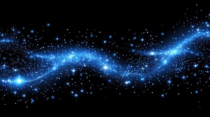 Obraz premium Abstract blue glowing particles