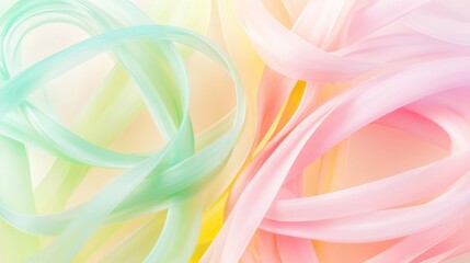 Pastel Ribbons of Taffy: Ultra-Detailed Cinematic Liquid Art on Bright Background