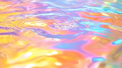 Shimmering Oily Rainbow Film Texture: Intricate Swirling Fractals on Water Surface. Ultra-Detailed Cinematic Image of Colorful Patterns.