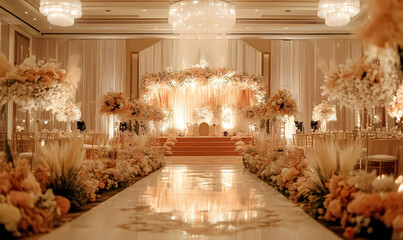 Stylish Malay Wedding Planner in a Refined Ballroom, Offering Sophisticated and Personalized Wedding Services