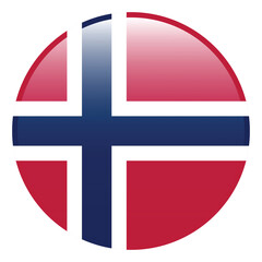 Obraz premium Norway flag. Norway circle flag 3d logo icon computer vector illustration design