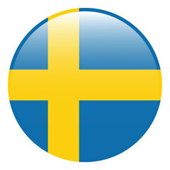 Sweden flag. Sweden circle flag 3d logo icon computer vector illustration design