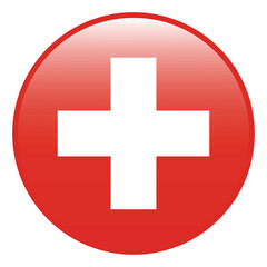 Obraz premium Switzerland flag. Switzerland circle flag 3d logo icon computer vector illustration design
