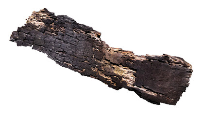 burnt wood isolated on white