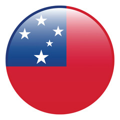 Samoa flag. Samoa circle flag 3d logo icon computer vector illustration design