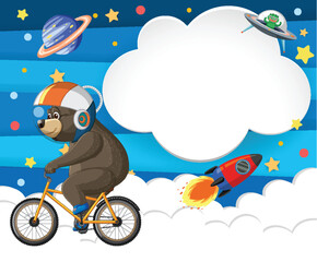 Space Adventure with Bear on Bike