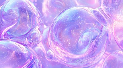 Neon Swirling Abstract Bubble with Subtle Star Flecks - Cinematic Ultra-Detailed Image