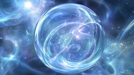 Neon Abstract Bubble Swirling Shapes with Subtle Star Flecks - Ultra-Detailed Cinematic Image