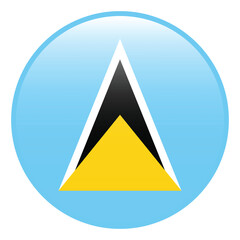 Fototapeta premium Saint Lucia flag. Saint Lucia circle flag logo 3d icon computer vector illustration design