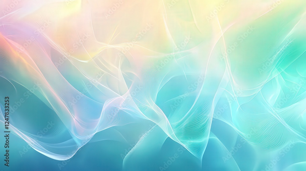 Poster ethereal abstract background with soft waves and gentle hues