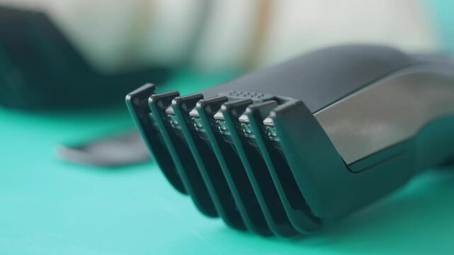 Clipper trimming hair for a fresh haircut at a barbershop