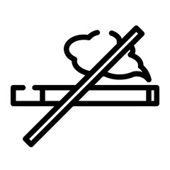 ban on cigarette smoke cut line icon