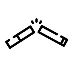 broken cigarette cut line icon