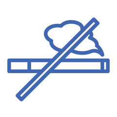 ban on cigarette smoke color icon