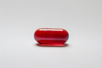 Red pill isolated on white background
