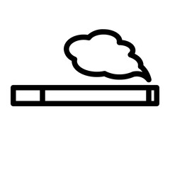 cigarette smoke line icon
