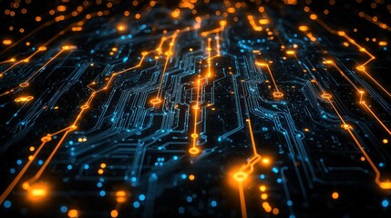 Fototapeta premium Futuristic Circuit Board Technology Background