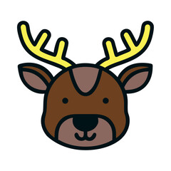 Majestic deer head wildlife illustration