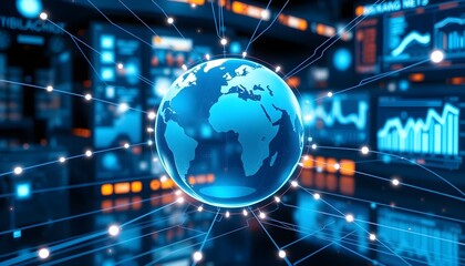 Fototapeta premium HoloNet News: Quantum-Powered Global Broadcasting