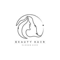 Beautiful hair wave abstract logo and  hair care logo. Logo for business, salon, beauty, hairdresser, care.